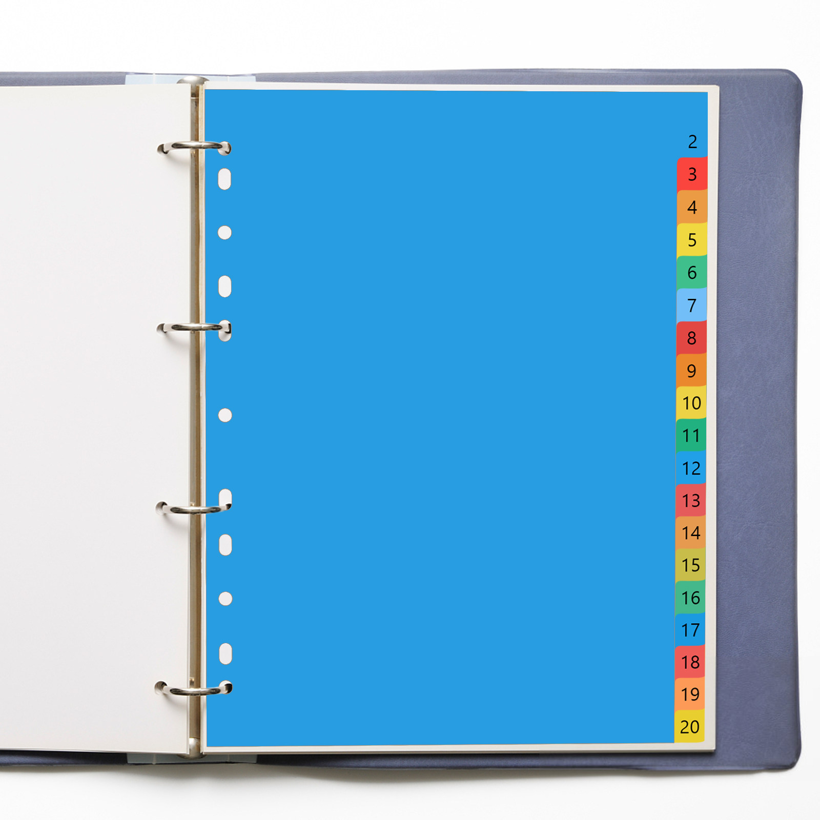 Tab Divider A4 - 20 Pages A4 Colorful Plastic Tab