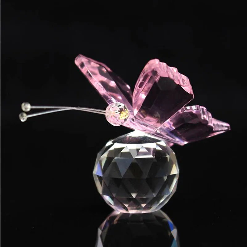 Paper Weight Crystal - 6 Colors Crystal Butterfly Figurine Animal