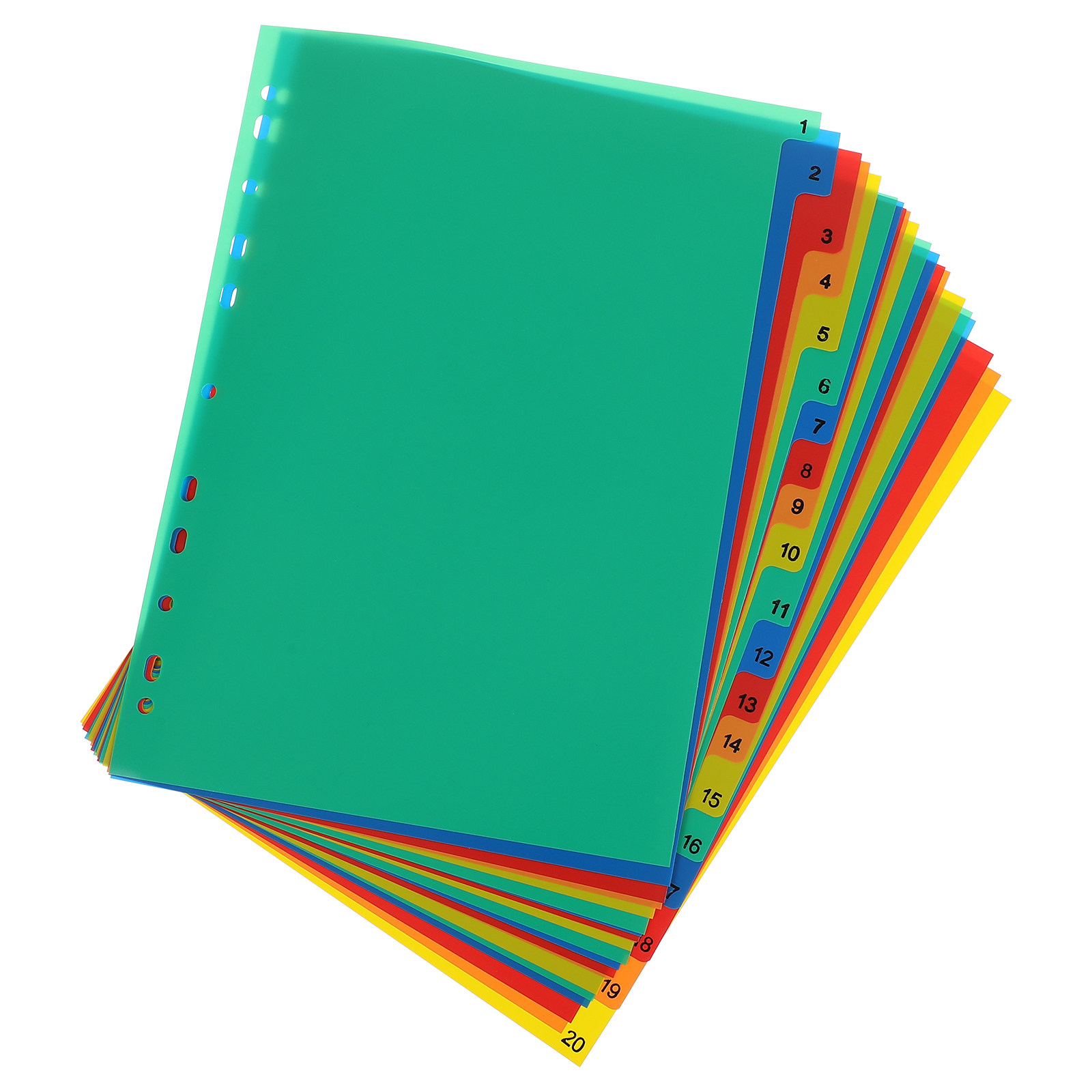 20 Pages A4 Colorful Plastic T - Tab Divider A4 recension och pris